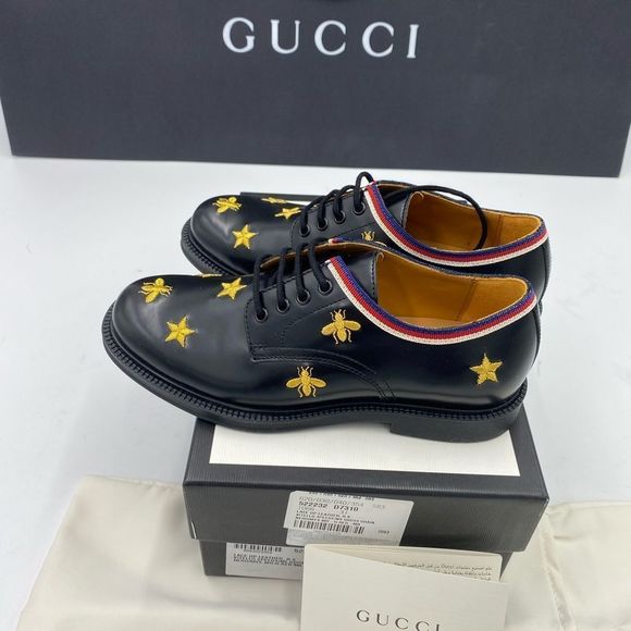 - Boys Gucci leather bee embroidered Lace up shoes size 31 made in Italy - Picture 9 of 10